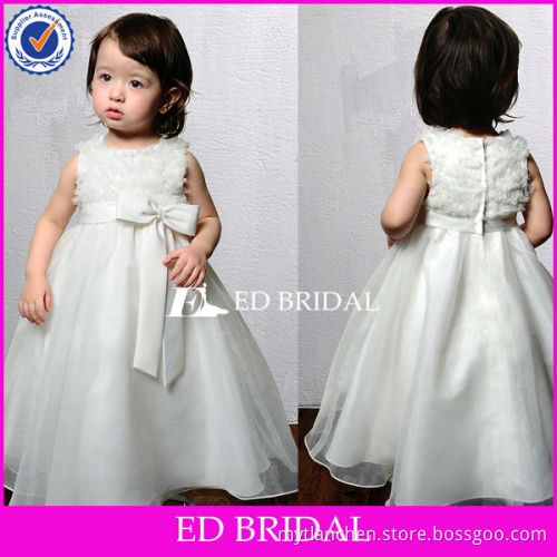 A-line Ivory Ruffle Organza Sleeveless Flower Girl Dress Patterns For Wedding